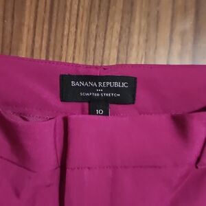 Banana Republic Magenta Sculpted Wide Leg Trousers